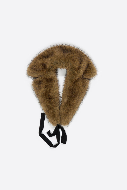 Beige fur lapel collar - MYHOLDAL LEBANON