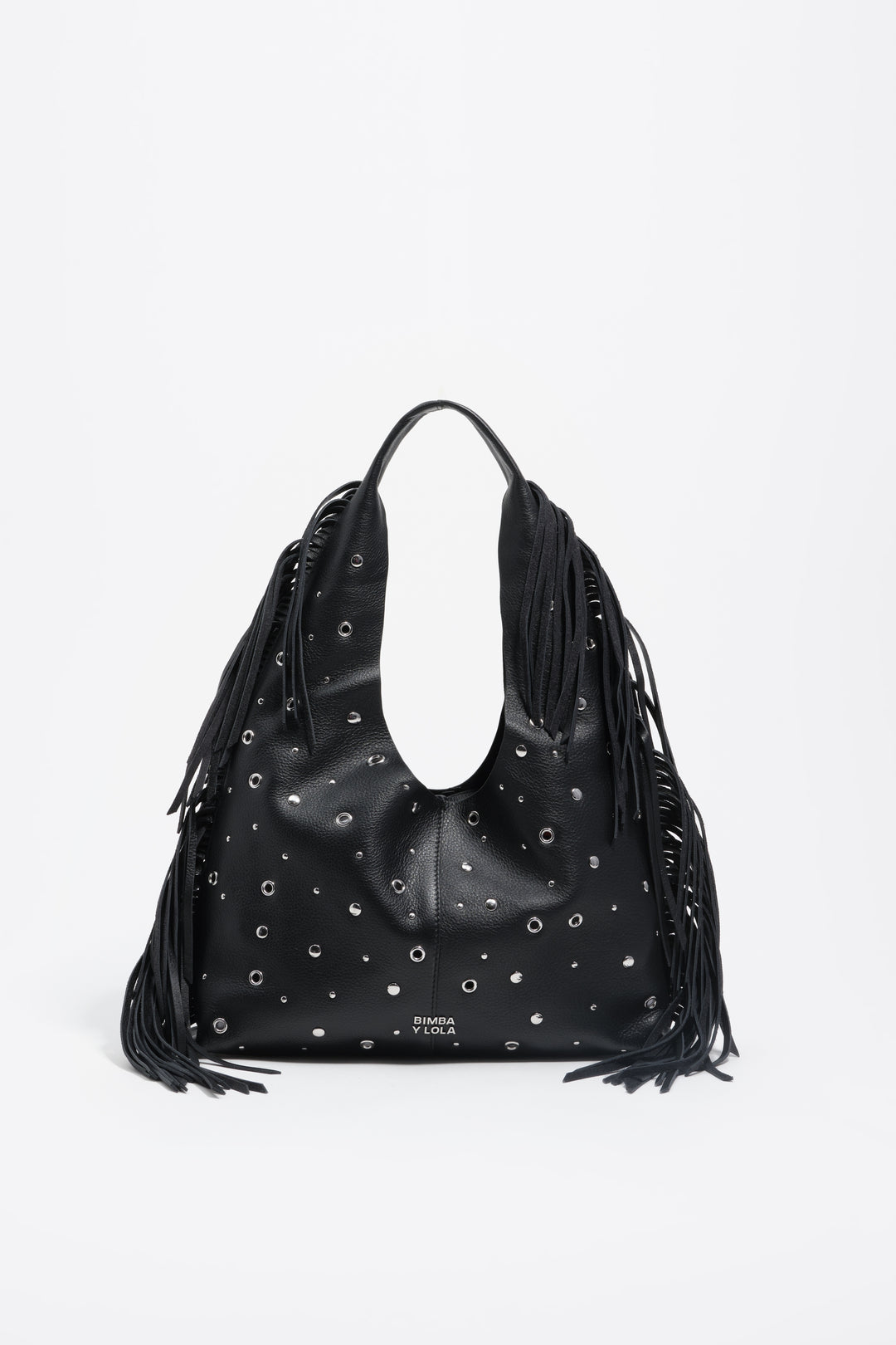 Black leather shoulder bag