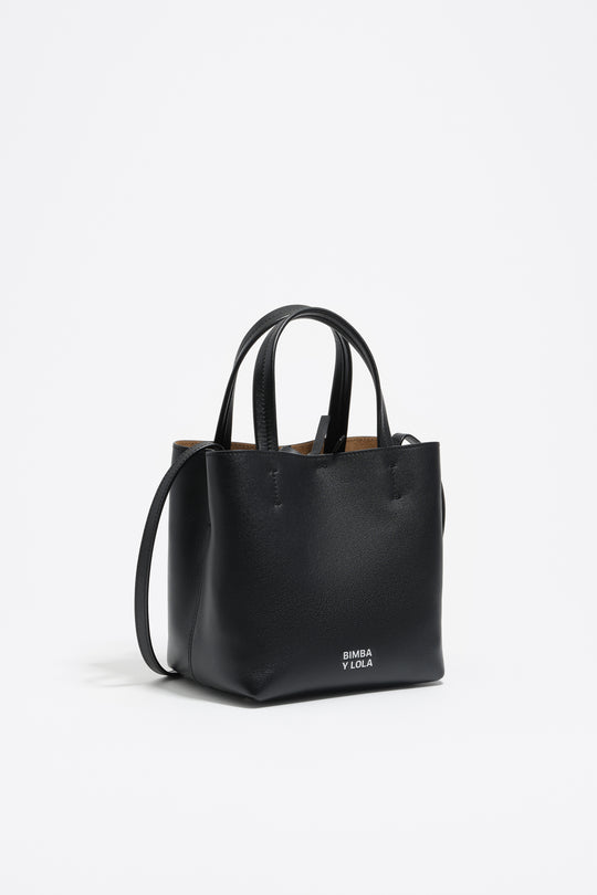 Small black leather Chihuahua bag