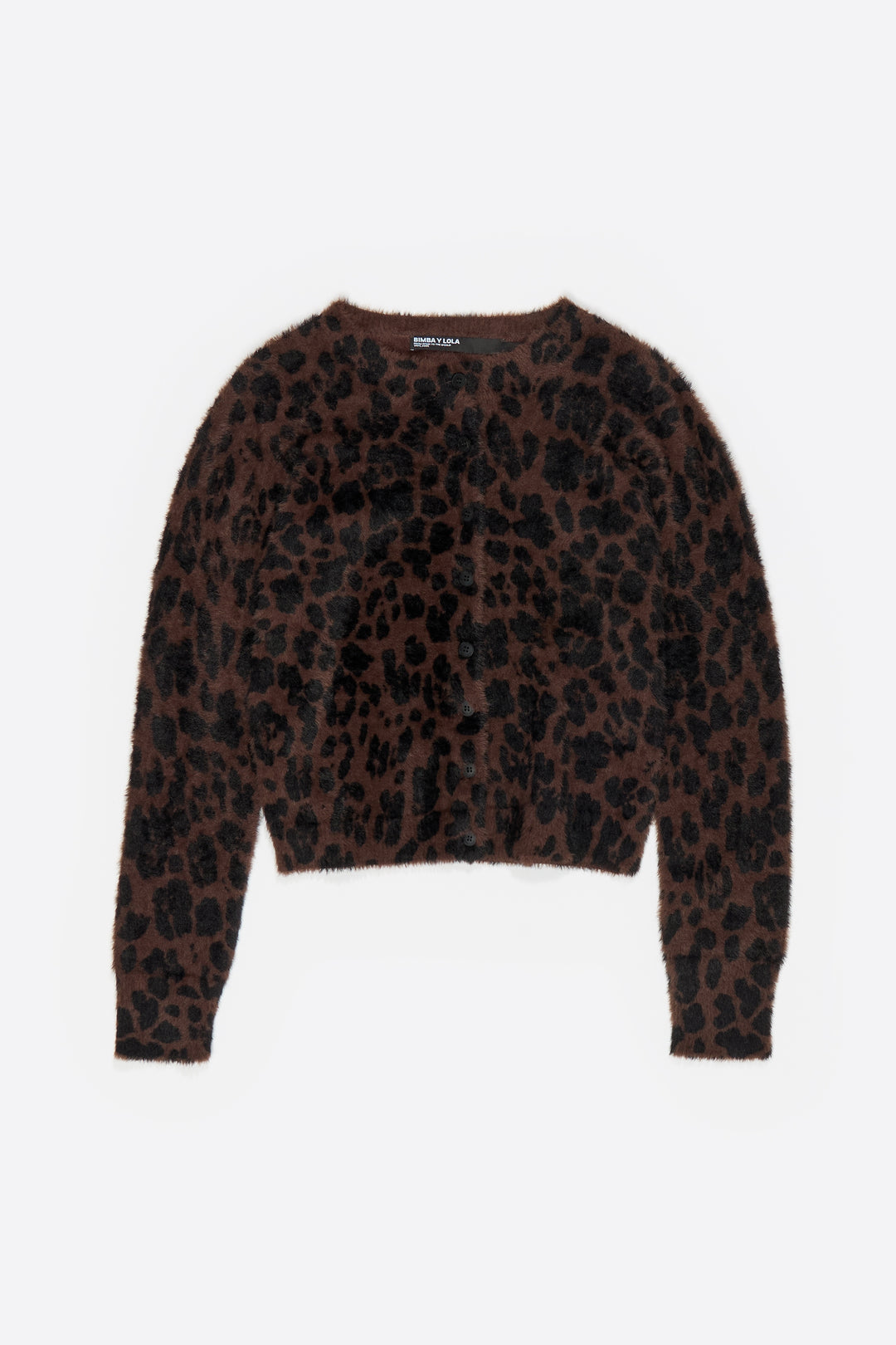 Fitted cardigan Leopard Big dark brown