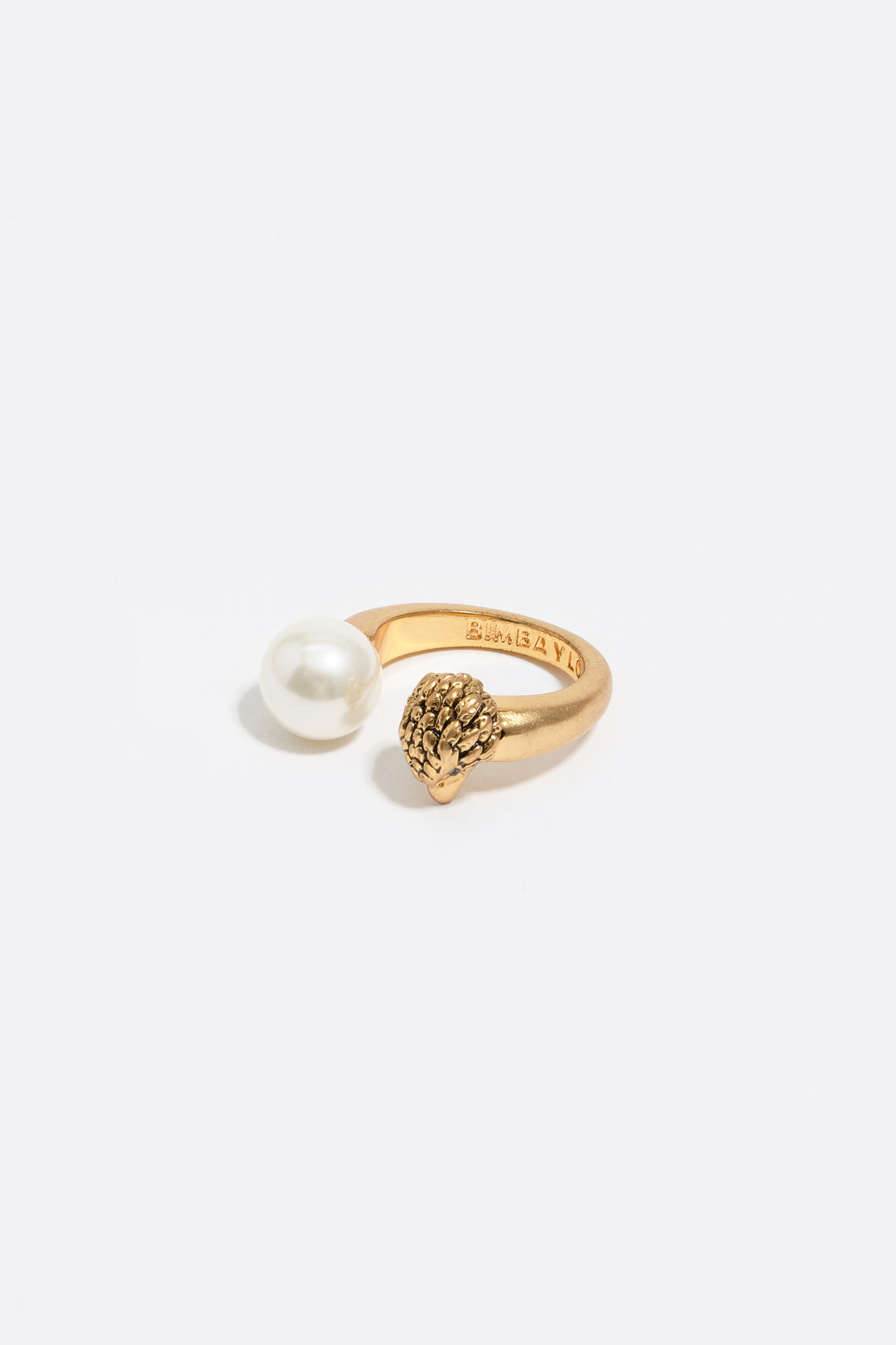 Gold eagle and pearl ring