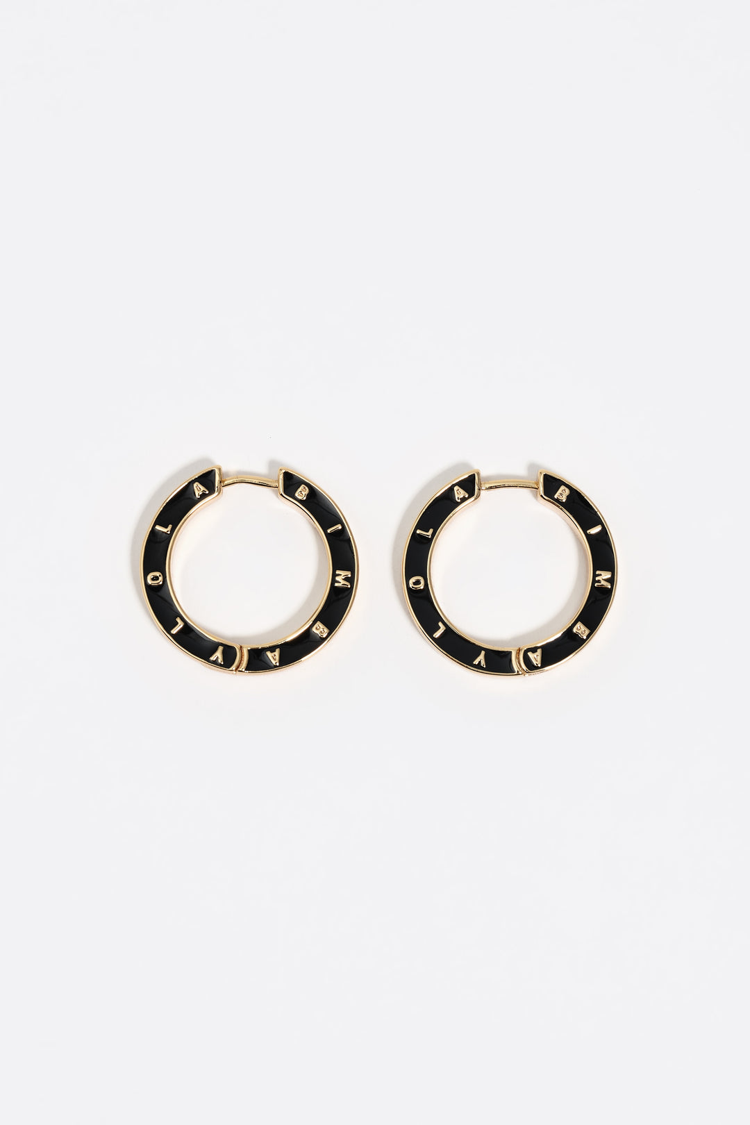 Black logo hoop earrings