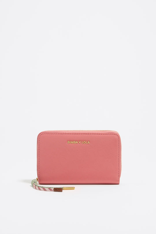 Pink nylon horizontal wallet