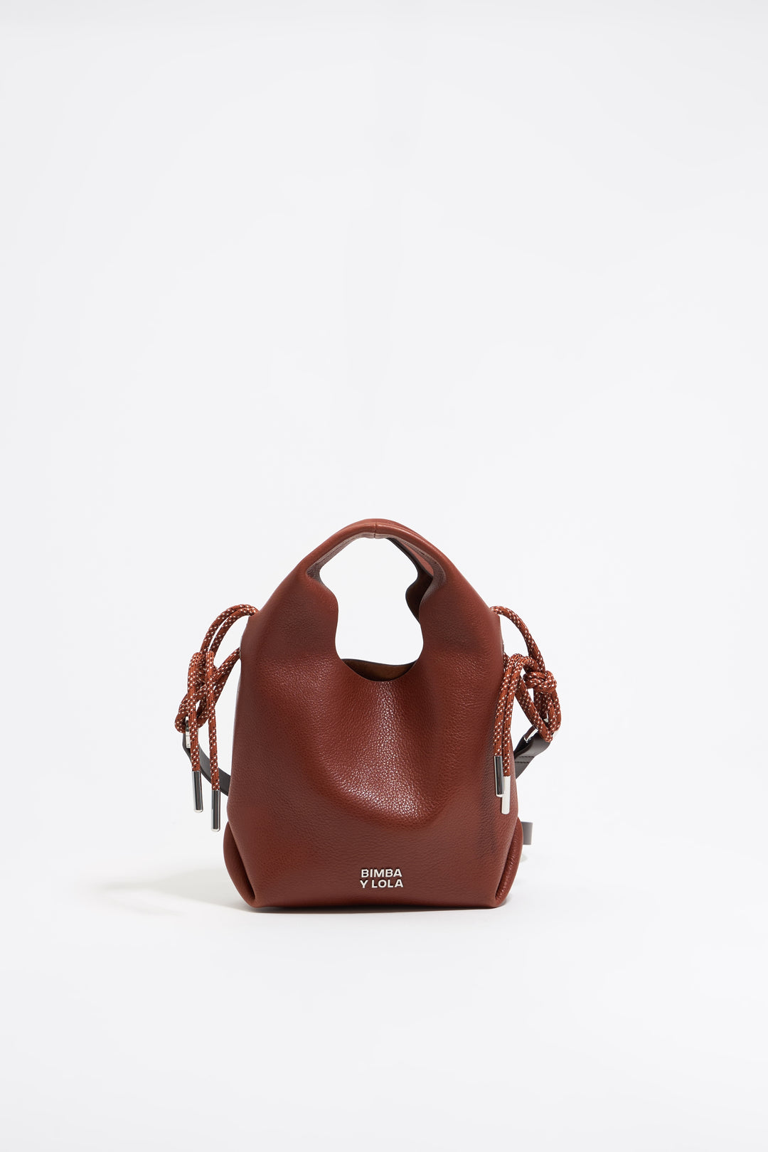 Chestnut leather mini Paper bag