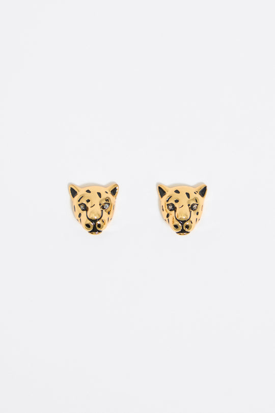 Gold panther earrings