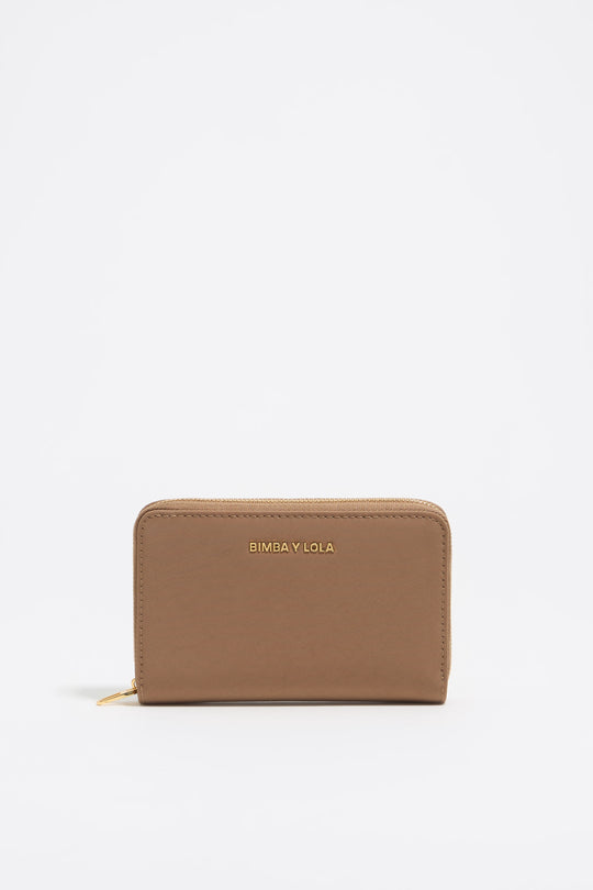 Bark brown nylon horizontal wallet