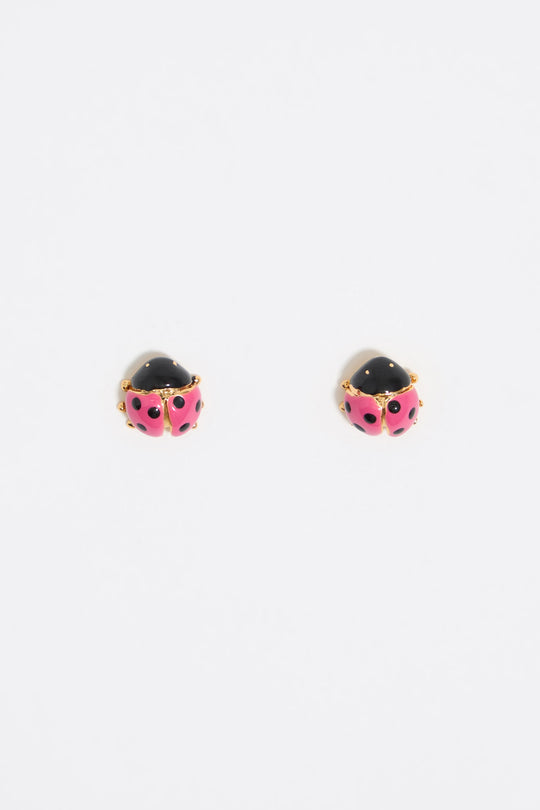 Pink ladybug earrings