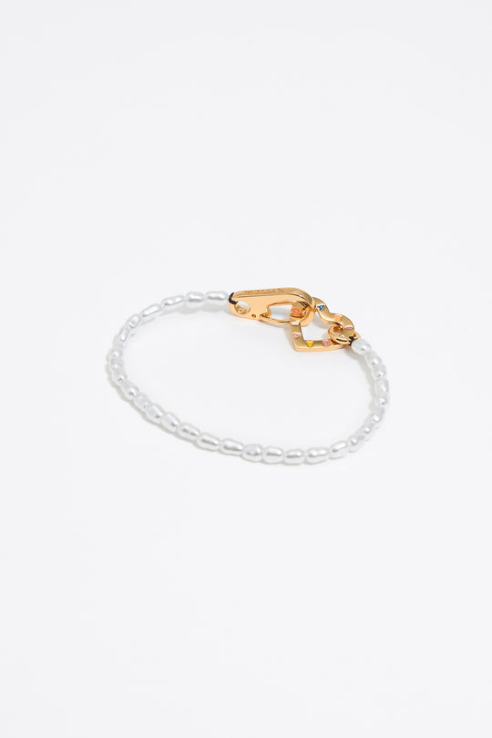 Logo heart pearl bracelet - MYHOLDAL LEBANON