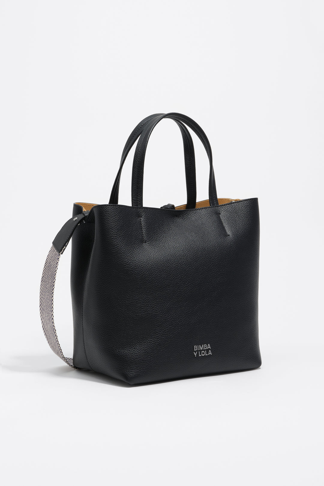 Black leather shoulder bag