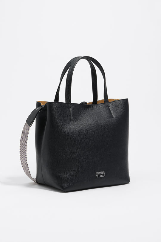 Black leather shoulder bag