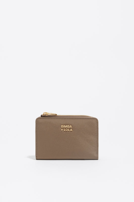 Khaki brown nylon compact purse - MYHOLDAL LEBANON