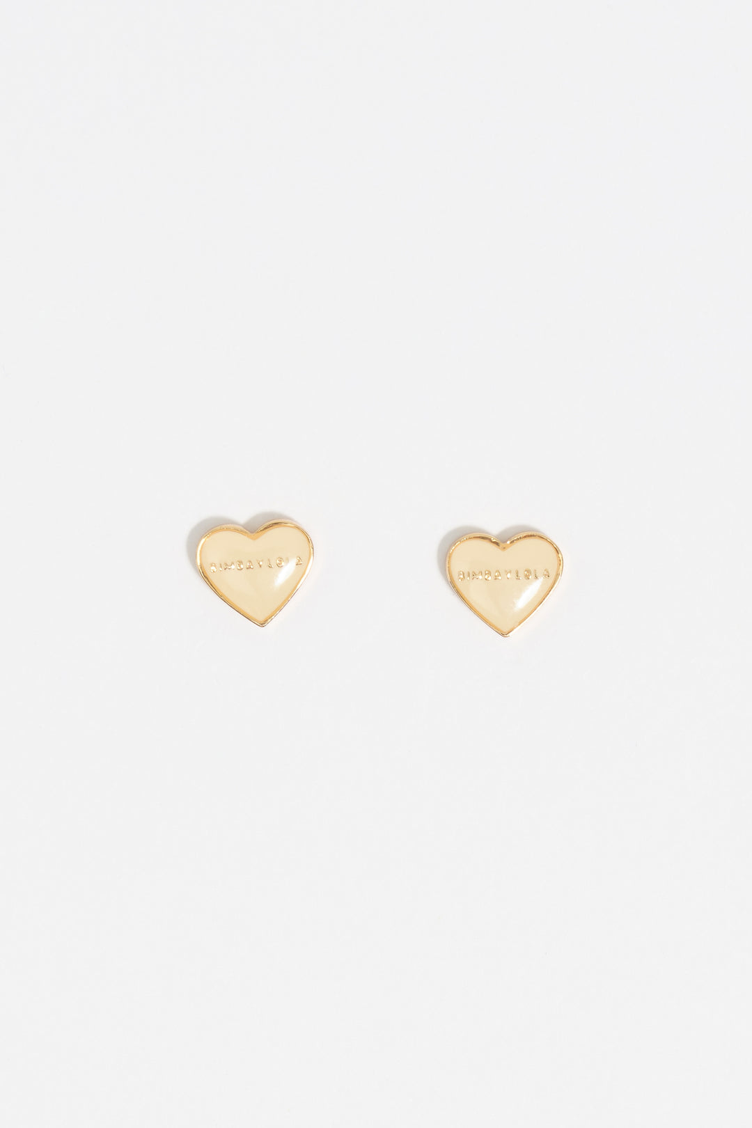 Ivory and gold heart earrings
