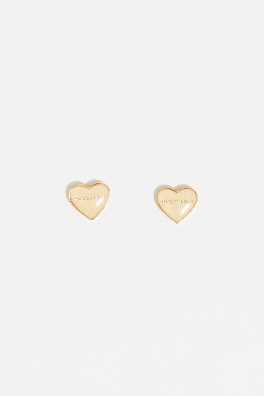 Ivory and gold heart earrings