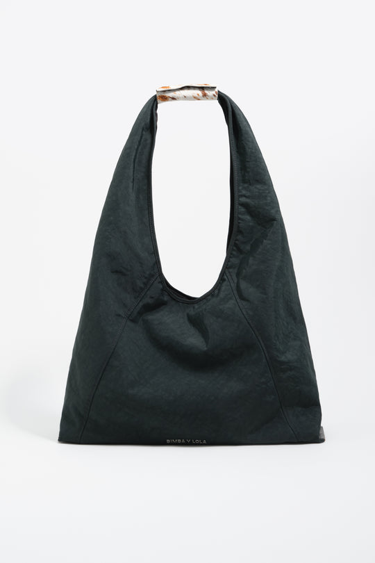 Ocean blue nylon maxi Bikini Paper bag