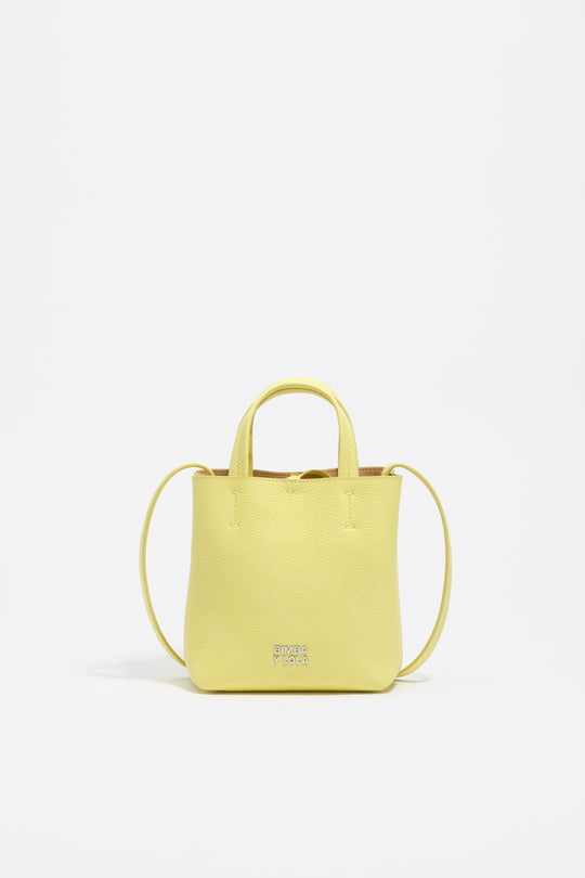 Acid yellow leather crossbody bag