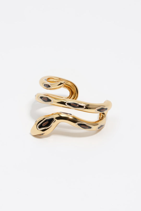 Gold snake rigid bracelet