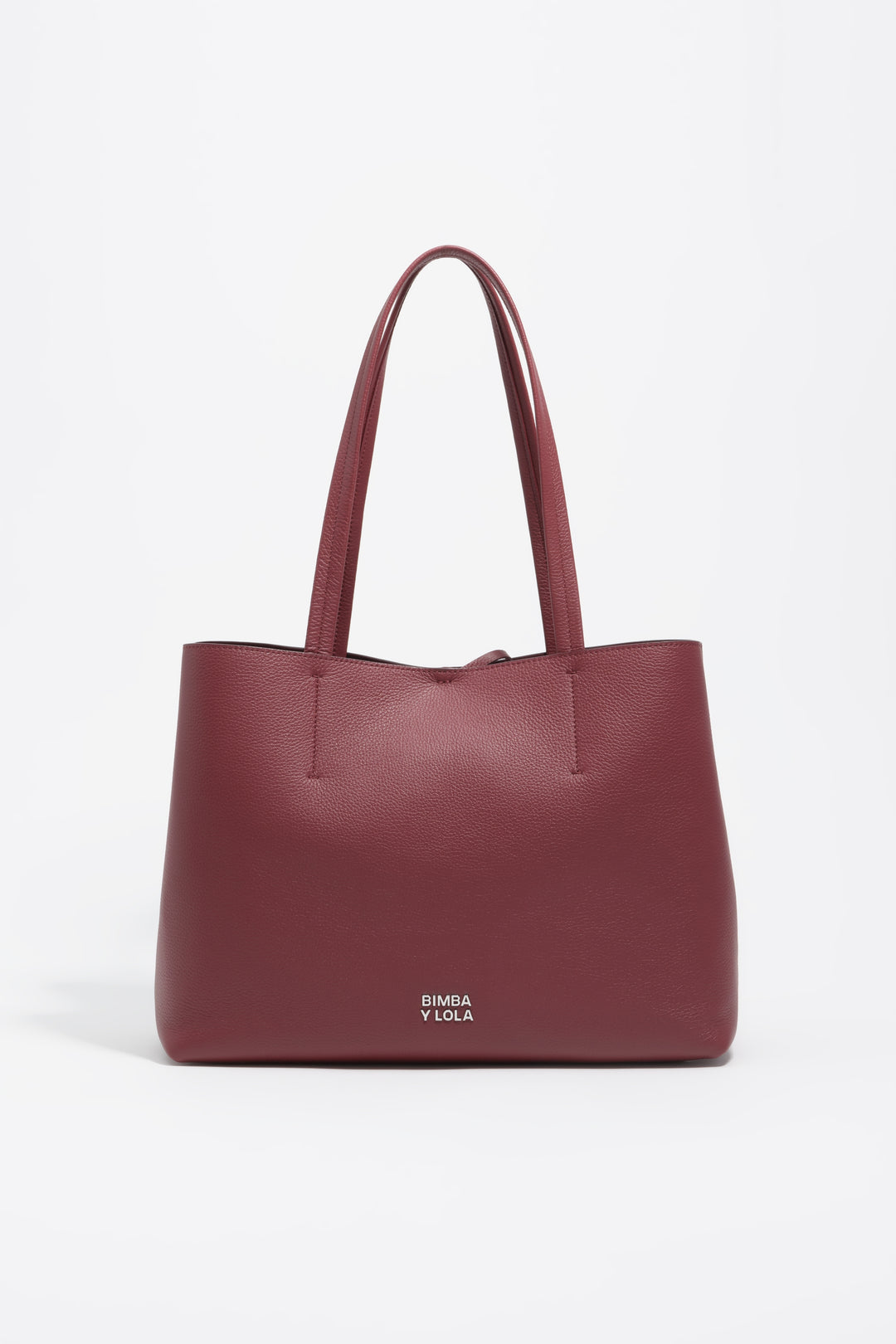 Burgundy leather shopper bag