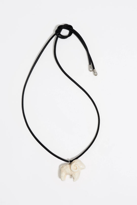 Ivory resin ram cord necklace