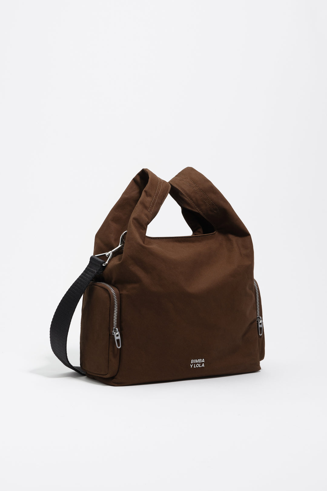 Medium dark khaki nylon Pocket Paper bag