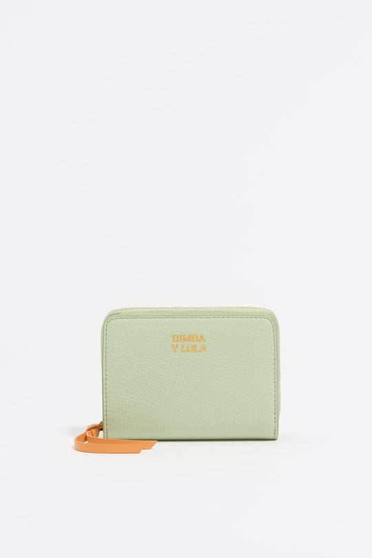 Pastel green leather coin purse