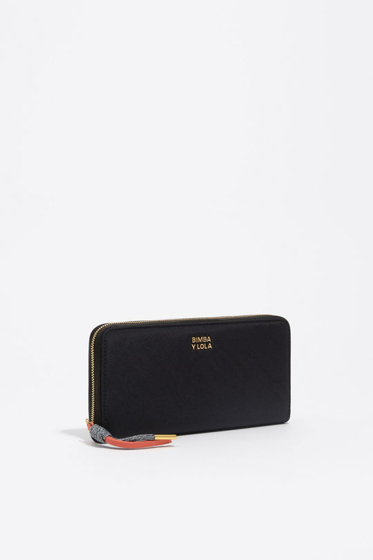 Large black nylon horizontal wallet