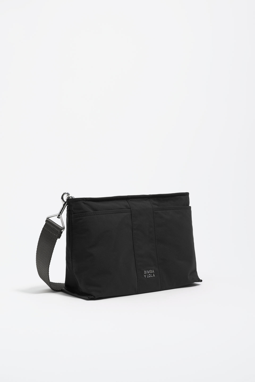Medium black nylon Trapezium make-up case