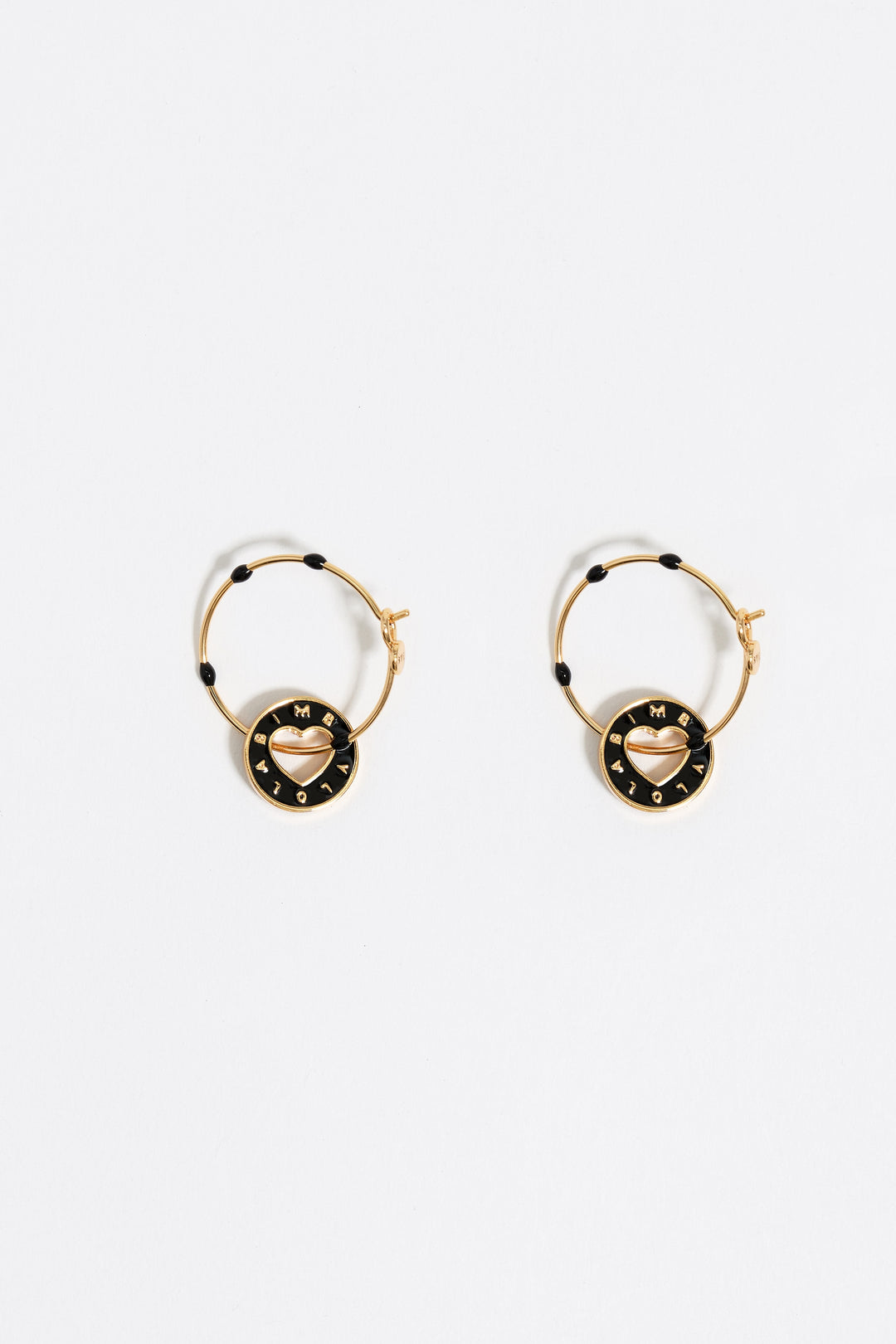 Black logo hoop earrings