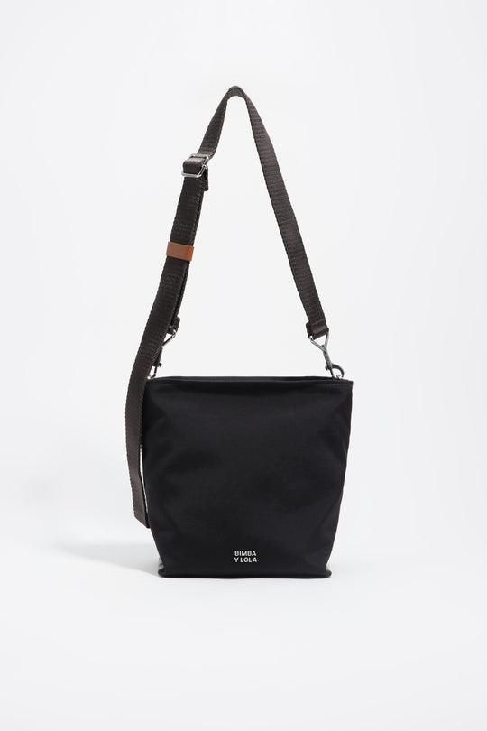 Anthracite nylon crossbody bag