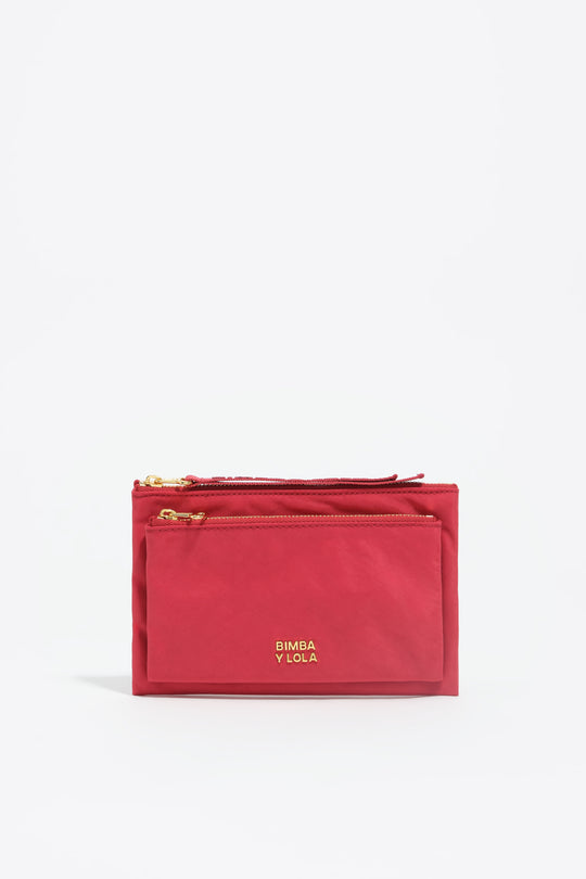 Red nylon Pocket purse