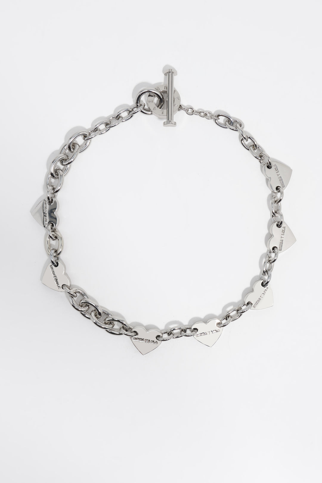 Silver hearts chain necklace