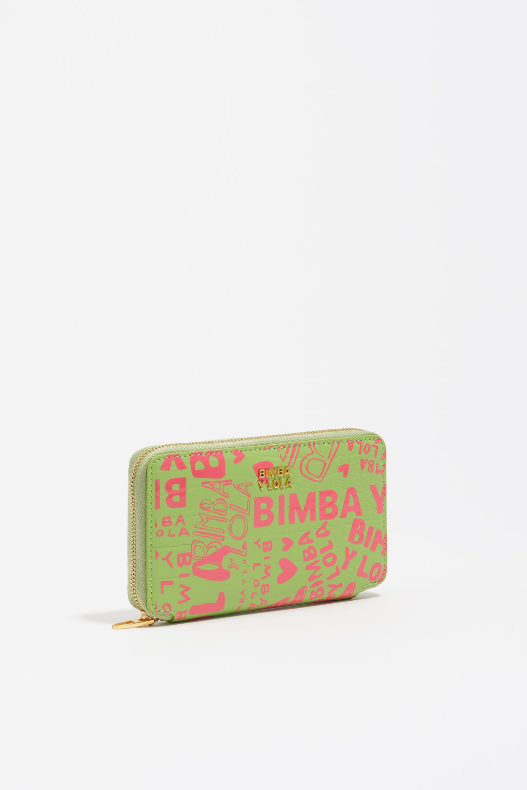 Medium horizontal wallet with pink lime print - MYHOLDAL LEBANON