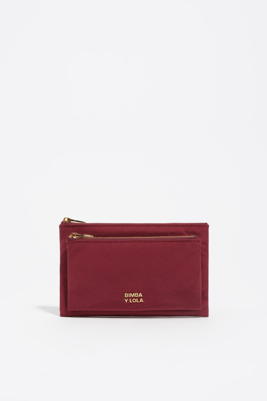 Burgundy nylon Pocket purse
