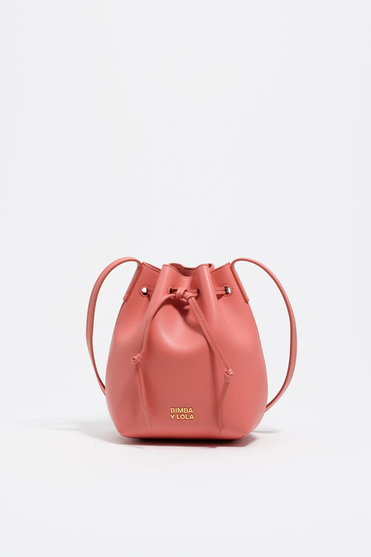 Bubblegum pink leather Bucket bag