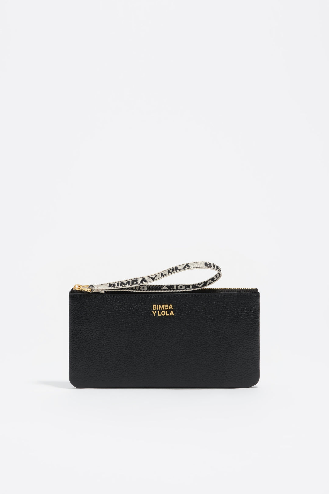 Large black leather purse