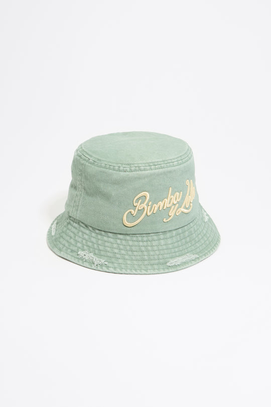 Green cotton bucket hat