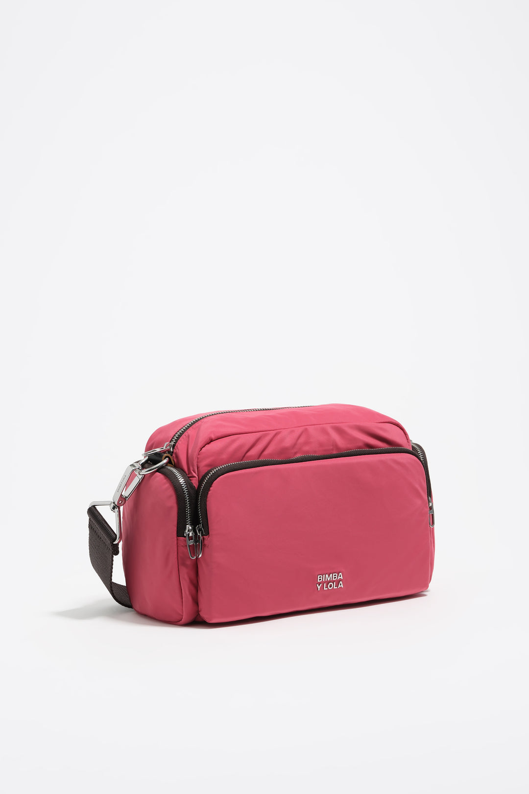 Medium dark pink nylon Pocket crossbody bag