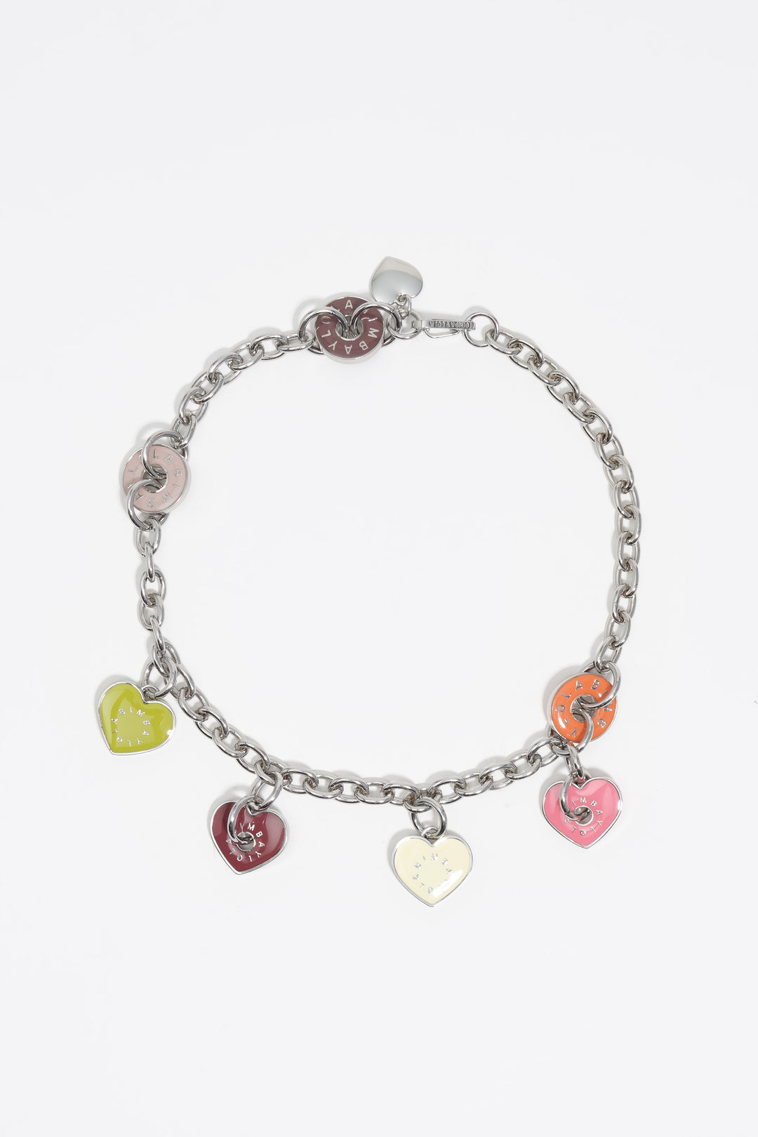 Silver heart logos necklace