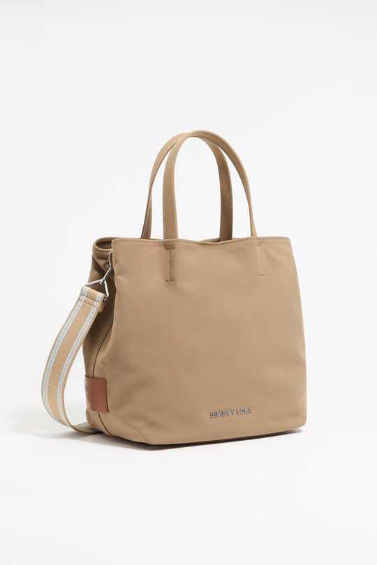 Large camel nylon Chihuahua shopper bag