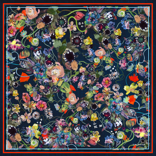 Floral Manuscript - Silk Scarf