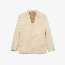 Men’s Straight Fit Cotton And Linen Blend Blazer