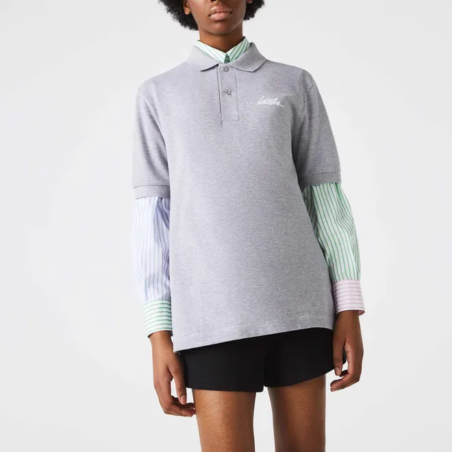 Unisex Lacoste L!VE Loose Fit Signature Cotton Polo Shirt