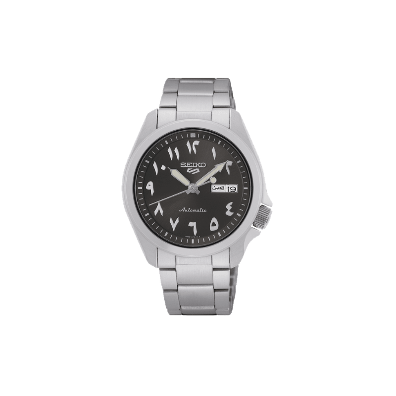 SEIKO 5 ARABIC GREY DIAL SILVER STEEL 40MM - SRPH47K1