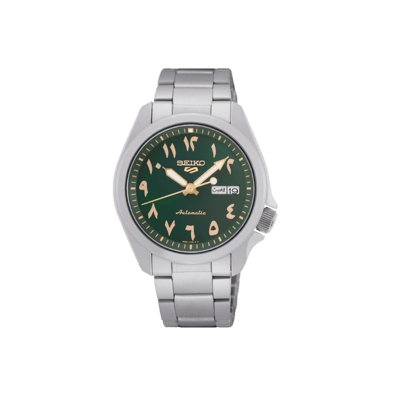 SEIKO 5 ARABIC GREEN DIAL SILVER STEEL 40MM - SRPH49K1