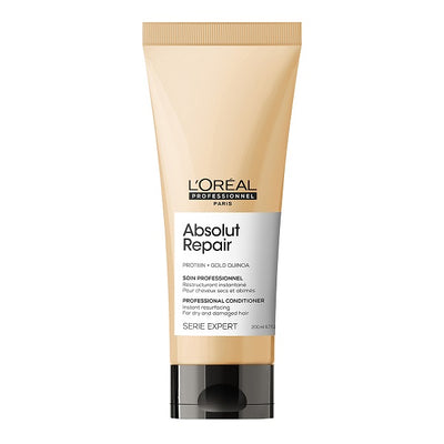 Absolut Repair Conditioner With Protein And Gold Quinoa For Dry And Damaged Hair Serie Expert 200Ml
