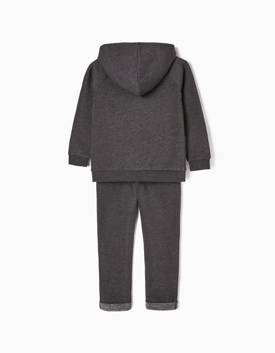 3-Piece Cotton Tracksuit for Girls 'ZY Love', Grey