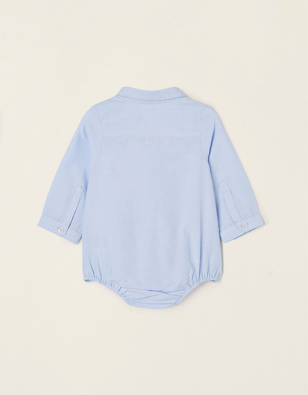 Oxford Cotton Shirt-Bodysuit for Newborn Baby Boys, Blue