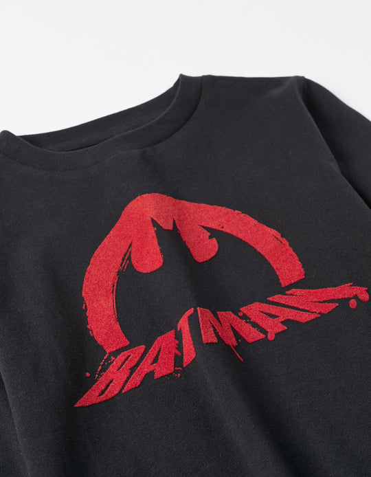 Long Sleeve Cotton T-shirt for Boys 'Batman', Black