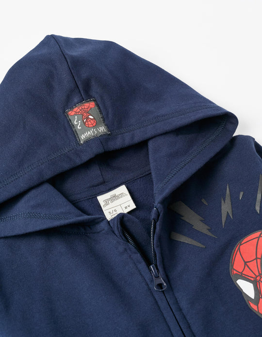 Cotton Hooded Jacket for Boys 'Spider-Man', Dark Blue