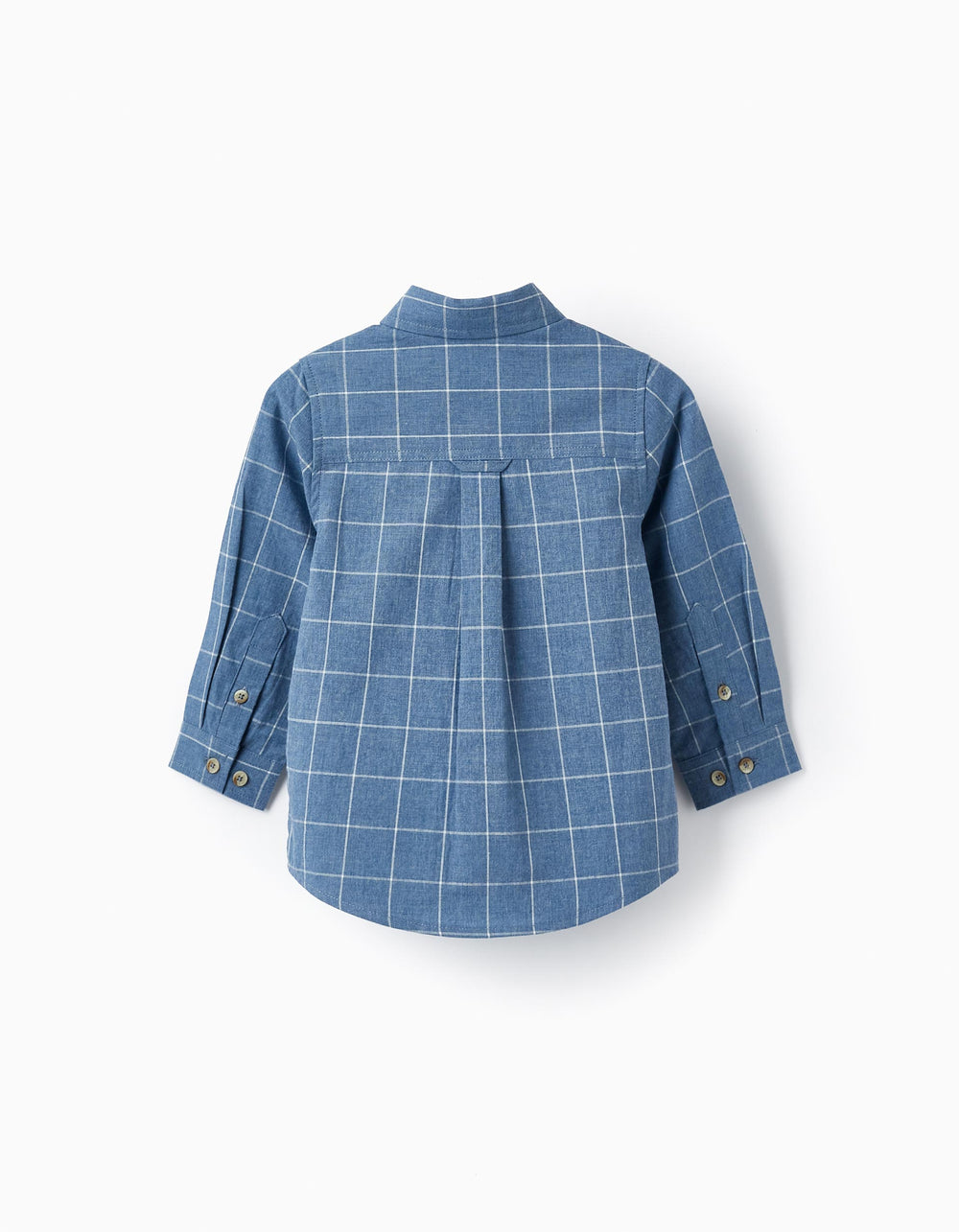 Cotton Checkered Shirt for Baby Boys, Dark Blue