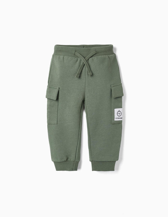 Cotton Joggers for Baby Boys, Dark Green